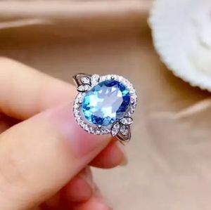 New Silver Blue Stone Ring